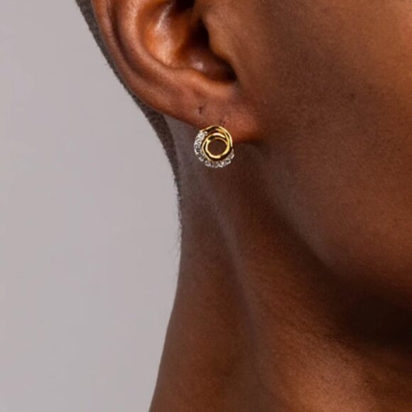 Alexis Bittar Solanales Gold Crystal Spiral Stud Earring